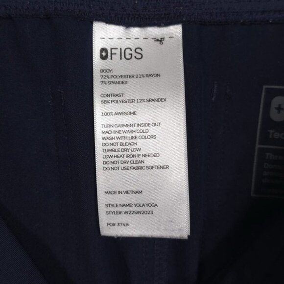 FIGS Technical Collection Jogger Scrub Pants LARGE Navy YOLA YOGA W22SW2023 - Picture 11 of 11